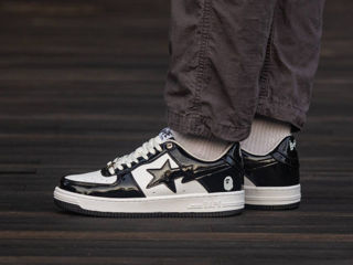 A Bathing Ape Bape Sta Patent Black/White foto 7