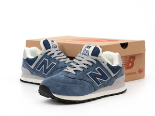 New Balance 574 Blue cu blana / с мехом foto 3