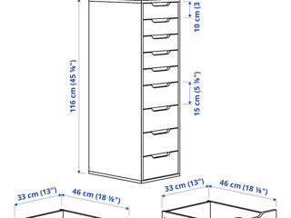 Comodă cu 9 sertare IKEA Alex 36x116 foto 5