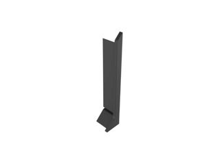 Fittings for overhead mounted aluminum plinth P60 Back End cap Right (F1.P60RB) Black