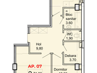 Apartament cu 2 camere, 72 m², Centru, Orhei foto 2