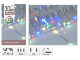 Luminite De Craciun "Fir Tubular" 20Led Multicolor, 1M, 2Xaa