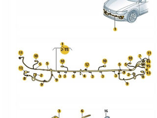 Проводка бампера перед vw passat b8 3g0971095gb foto 4