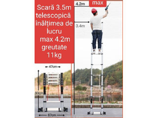 3.5m Scara telescopica >150kg certificat EN131 desing Germania foto 2