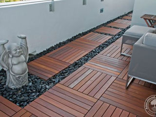 Модульные деревянные плитки для террас, балконов, садовых дорожек, саун и др.