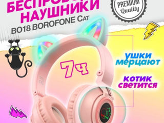 Наушники ушки кошачьи беспроводные borofone bo18 cat ear 349 лей foto 5