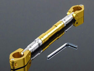 Motorcycle Handlebar Lever Retrofit Adjustable Aluminum Alloy handlebar Reinforcement Bar(Yellow)