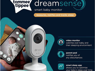 Monitor Tommee Tippee Dreamsense inteligent pentru bebeluși activat pentru aplicație foto 1