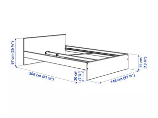 Dormitor Ikea Gursken 3 piese/cu penal, Bej-deschis foto 5