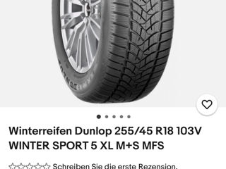 4 anvelope noi Dunlop 255/45 R18, anul 2024, fabricat în Luxemburg foto 5