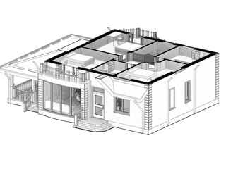 Casă de locuit individuală cu 2 niveluri / clasic / 149.9 m2 / proiecte / construcții / 3D foto 4