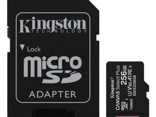 256Gb Microsd (Class 10) Uhs-I (U3) +Sd Adapter, Kingston Canvas Select+ "Sdcs2/256Gb" (100/85Mb/S)