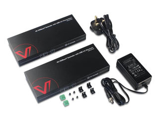 KVM ExtenderZero-Latency 4K HDMI, 100m HDBaseT w/ 4-Port USB 2.0 for PC Control, AV Access
