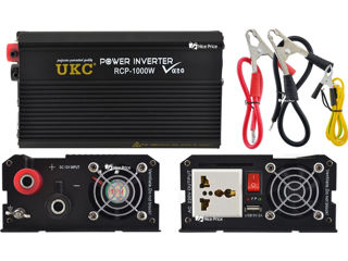 Convertor invertor UKC 12V-220V + USB Negru RCP-1000W