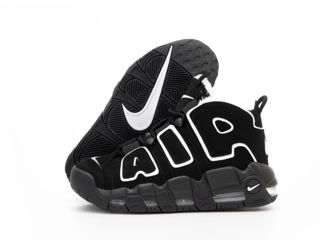 Nike Air More Uptempo Black/Qhote cu blana/с мехом foto 8