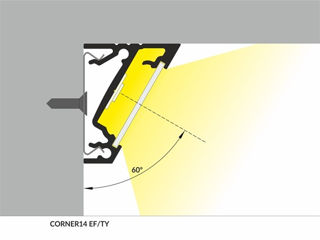 Profil din aluminiu de colt CORNER 14 pentru banda LED - anodizat 2 metri - set complet Descriere Pr foto 12
