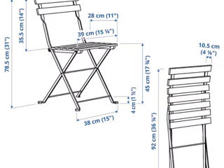 IKEA!!! In Stoc,Set pentru terasă,balcon, grădină..Masă +2 scaune pliante, lemn natural+ fier forjat foto 5