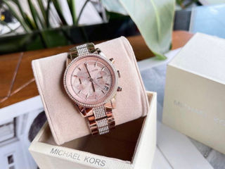 Ceas de damă Michael Kors cu set de cristale cu cronograf Ritz Rose-Gold