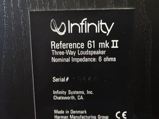 Infinity Reference 61 MK II - 100% Original фото 2