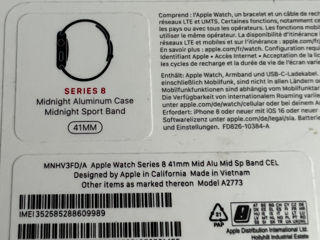 Vind Apple Watch Series 8 41mm  Cellular / Midnight / Sigilat / Garantie 1 An