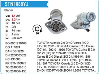 Vindem pentru toyota avensis verso - electromotor (стартер) foto 2