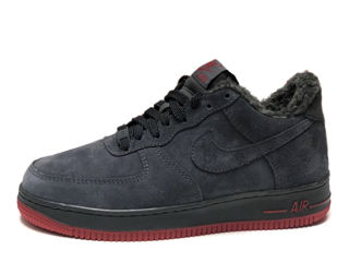 Nike Air Force 1 Low Suede Grey/Red cu blana / с мехом foto 2