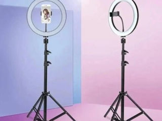 Кольцевая лампа/Лампа для визажиста 30см с держателем телефона и штативом 2,1 метра foto 8