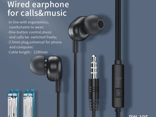 Remax music earphone RW-105 Black foto 2