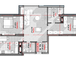 Apartament cu 2 camere, 78 m², Râșcani, Chișinău foto 6