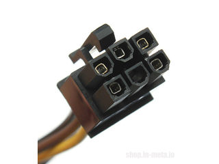 ID-173 Dual 4 Pin Molex to 6 Pin PCI-E Power Cable Adapter Connector - 2 x MOLEX на 1 х 6 Pin foto 5