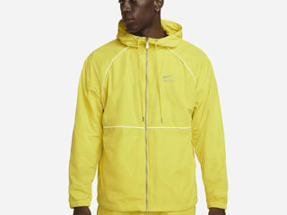 Nike Air Men's Full-zip Hooded Woven Jacket Loose Fit Yellow Size L, XL New