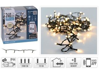 Luminite De Craciun "Fir" 240Led 24M, Alb-Cald, Regulare Internet, 8Reg