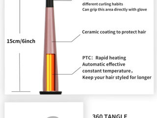 Ondulator de păr cu clame și mănușă încluse foto 4