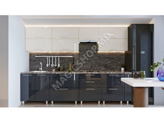 Bucătărie modulară Quadro 3.0 m cu fațadă MDF (High Gloss) - livrare, credit !!! foto 2