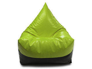 BeanBag Piramida XL din Ecopiele culoare verde foto 1