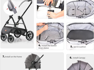 Kenyone Pet Stroller, многофункциональная система для путешествий домашних животных 3 в 1 foto 5