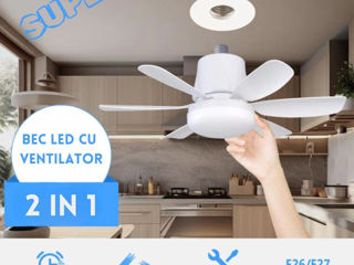 Ventilator de tavan si lumina LED 2 in 1 cu telecomanda foto 2