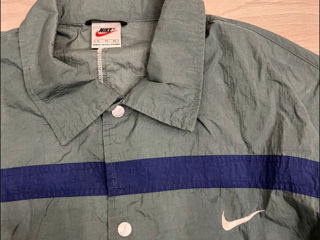 Nike vintage 90s retro button snap green windbreaker coat jacket foto 6