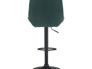 Scaun de bar din textil Velvet verde închis foto 3