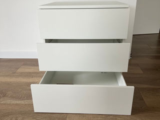 Comodă IKEA, 3 sertare, alb/Fonnes alb, 60x57x73 cm foto 0