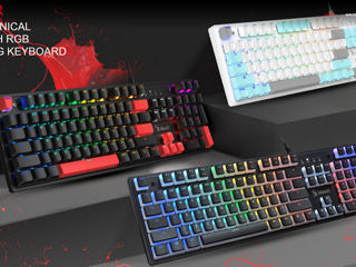 Gaming Keyboard Bloody S510R, Mechanical, BLMS Switch Red, Double-Shot Keycaps, EN/RU, White, USB foto 11