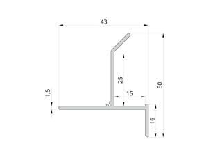 Aluminium shadowline profile 16 mm with a LED strip Black foto 3