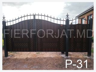 Porti din fier forjat, porti metal, balustrade, copetine, garduri, porti profnastil foto 5