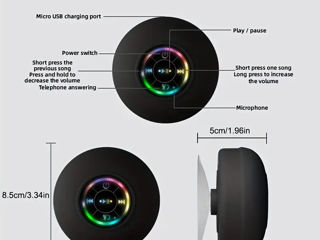 Колонка мини на липучке USB. Водонепроницаемый динамик Bluetooth foto 4