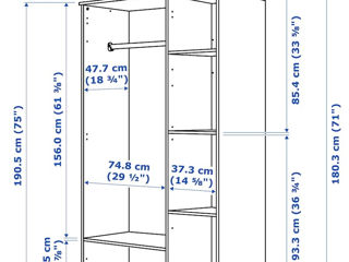 Dulap cu oglindă IKEA Brimnes 117x190 / Livrare în toată Moldova / Credit 0% foto 6