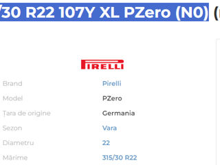 Anvelopă Pirelli 315/30 R22 107y Xl Pzero (pz4) (*) foto 2