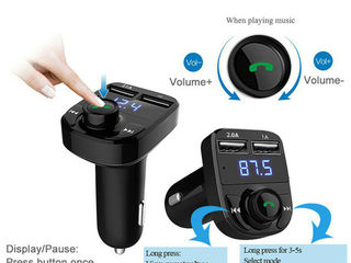 Wireless Bluetooth FM Transmitter MP3 Player With Dual USB Ports Charging  190 lei foto 5