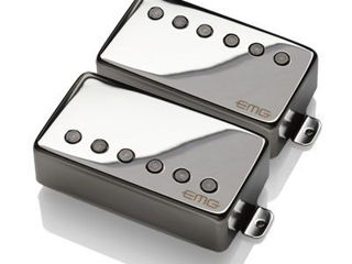 EMG 57-7 & 66-7 active humbucker guitar pickup set - brushed black chrome