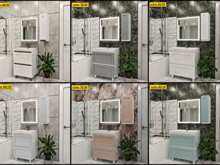 Мебель в ванную МДФ глянец/мат.Фабрика. Mobilier baie MDF lucios/mat (high gloss).De la producator. foto 3