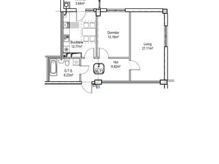 Astercon Grup - sect.Buiucani, apartament cu 2 camere, 66.73 m2, prețul 790 €/m2 foto 7